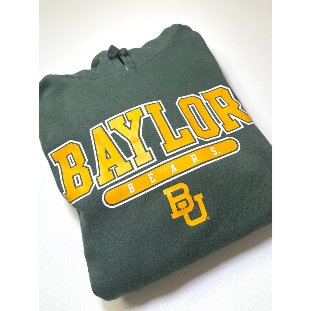 Russell Athletic Baylor University Bears Hoodie Green Gold Sweatshirt Mens M 283